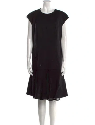 Pre-owned Akris Punto Crew Neck Knee-length Dress In Black