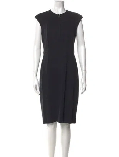 Pre-owned Akris Punto Crew Neck Knee-length Dress In Black
