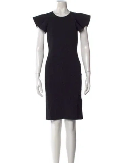 Pre-owned Akris Punto Crew Neck Knee-length Dress In Black