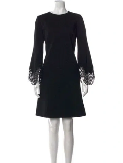 Pre-owned Akris Punto Crew Neck Knee-length Dress In Black