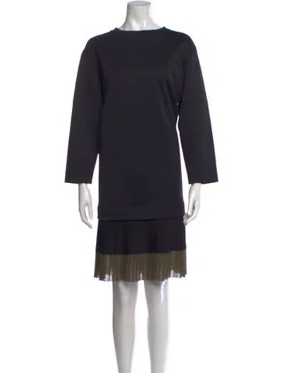 Pre-owned Akris Punto Crew Neck Knee-length Dress In Black