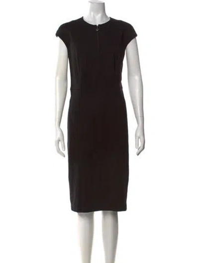 Pre-owned Akris Punto Crew Neck Knee-length Dress In Black