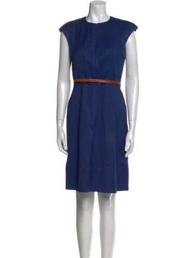 Pre-owned Akris Punto Crew Neck Knee-length Dress In Blue
