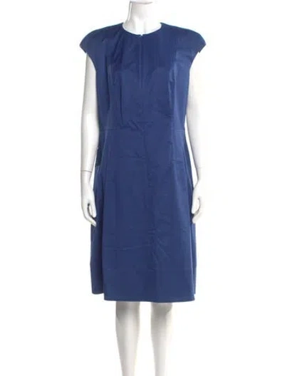 Pre-owned Akris Punto Crew Neck Knee-length Dress In Blue