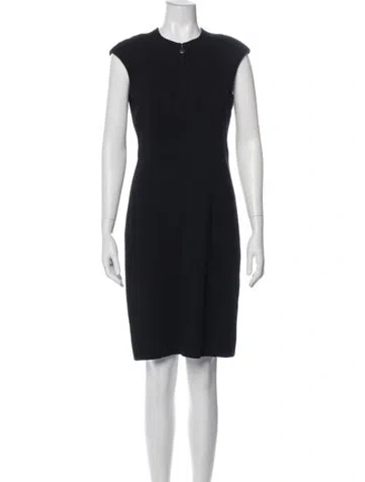 Pre-owned Akris Punto Crew Neck Knee-length Dress In Blue