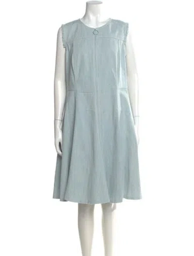 Pre-owned Akris Punto Crew Neck Knee-length Dress In Blue