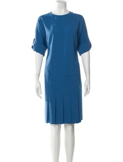 Pre-owned Akris Punto Crew Neck Knee-length Dress In Blue