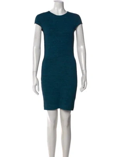 Pre-owned Akris Punto Crew Neck Knee-length Dress In Blue