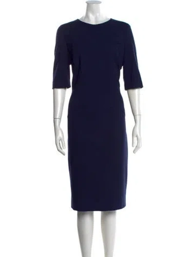 Pre-owned Akris Punto Crew Neck Knee-length Dress In Blue