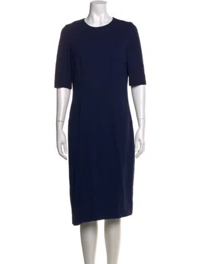 Pre-owned Akris Punto Crew Neck Knee-length Dress In Blue