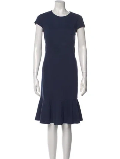 Pre-owned Akris Punto Crew Neck Knee-length Dress In Blue