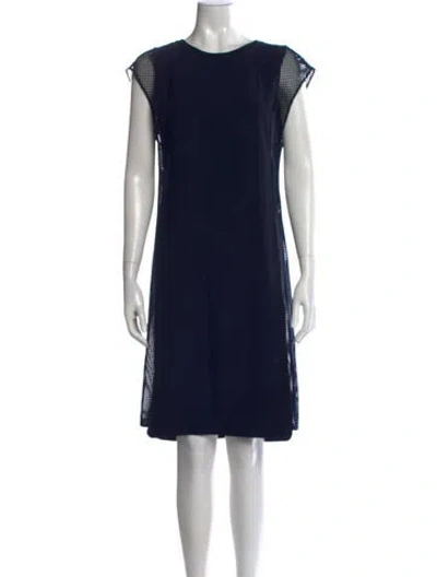 Pre-owned Akris Punto Crew Neck Knee-length Dress In Blue