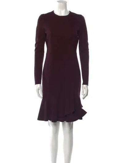 Pre-owned Akris Punto Crew Neck Knee-length Dress In Burgundy