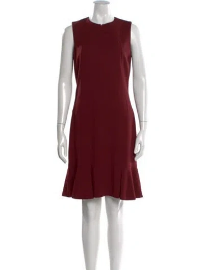 Pre-owned Akris Punto Crew Neck Knee-length Dress In Burgundy
