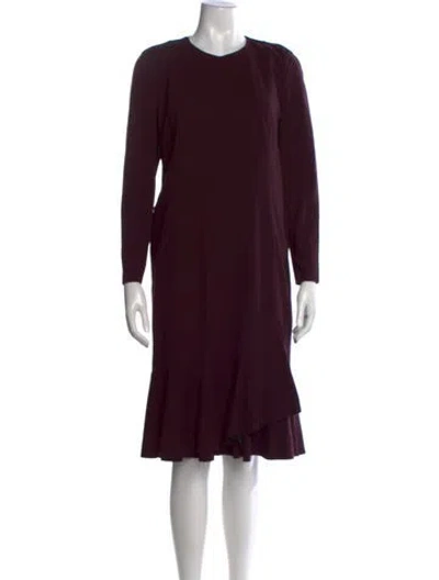 Pre-owned Akris Punto Crew Neck Knee-length Dress In Burgundy