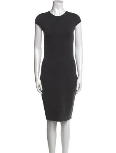 Pre-owned Akris Punto Crew Neck Knee-length Dress In Gray