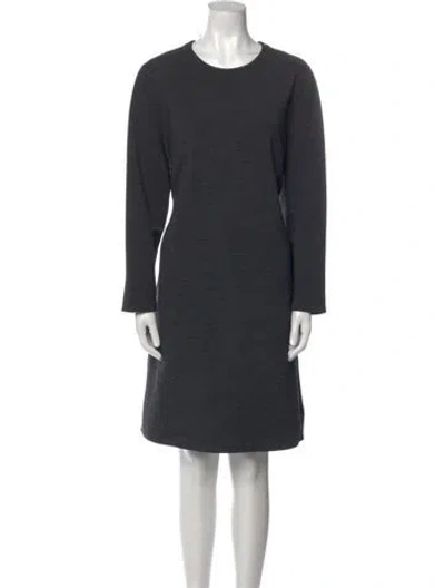Pre-owned Akris Punto Crew Neck Knee-length Dress In Gray