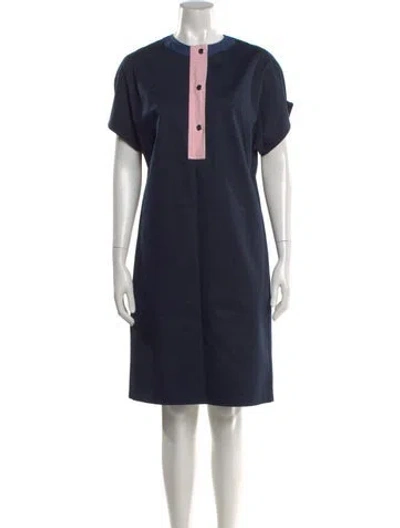 Pre-owned Akris Punto Crew Neck Knee-length Dress In Gray