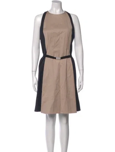 Pre-owned Akris Punto Crew Neck Knee-length Dress In Neutral
