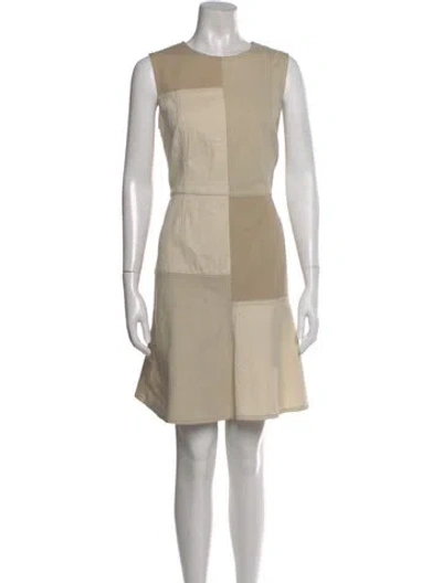 Pre-owned Akris Punto Crew Neck Knee-length Dress In Neutral