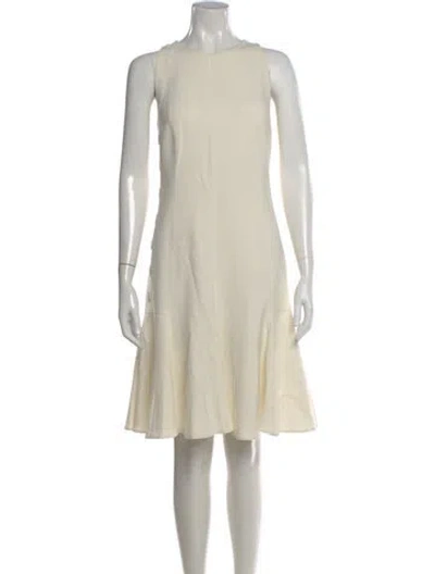 Pre-owned Akris Punto Crew Neck Knee-length Dress In Neutral