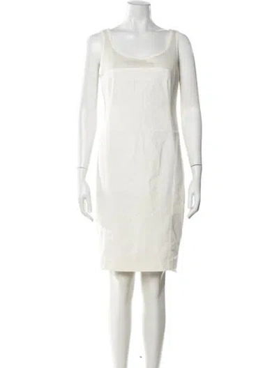 Pre-owned Akris Punto Crew Neck Knee-length Dress In Neutral