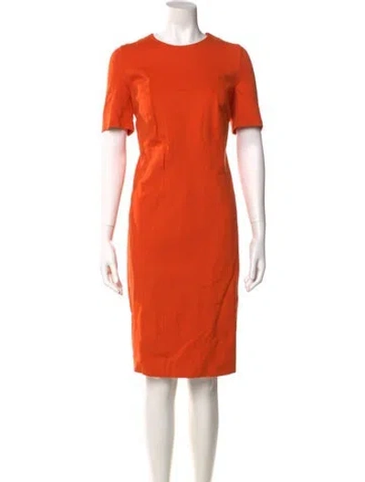 Pre-owned Akris Punto Crew Neck Knee-length Dress In Orange
