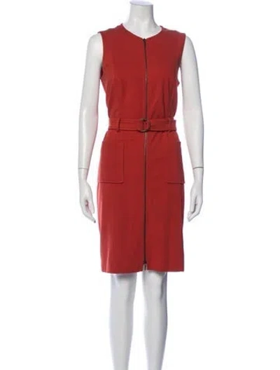 Pre-owned Akris Punto Crew Neck Knee-length Dress In Orange