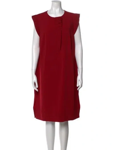 Pre-owned Akris Punto Crew Neck Knee-length Dress In Red