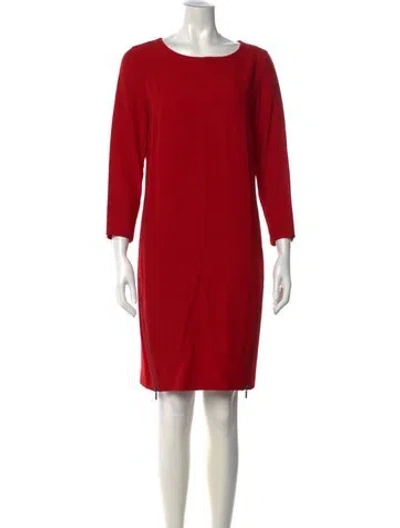 Pre-owned Akris Punto Crew Neck Knee-length Dress In Red