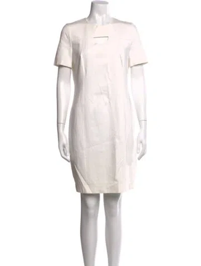Pre-owned Akris Punto Crew Neck Knee-length Dress In White