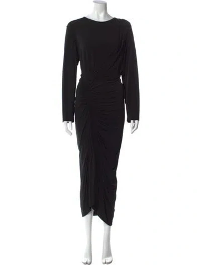 Pre-owned Akris Punto Crew Neck Long Dress In Black