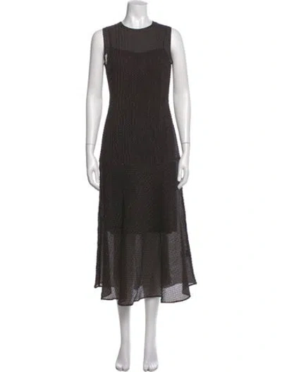 Pre-owned Akris Punto Crew Neck Long Dress In Black