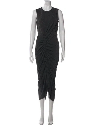 Pre-owned Akris Punto Crew Neck Long Dress In Black