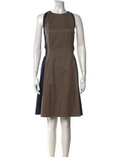 Pre-owned Akris Punto Crew Neck Long Dress In Blue