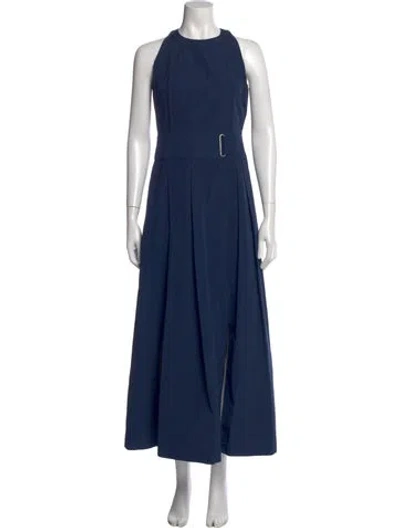 Pre-owned Akris Punto Crew Neck Long Dress W/ Tags In Blue