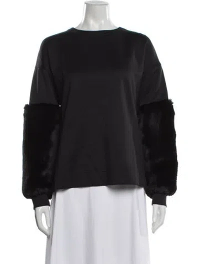 Pre-owned Akris Punto Crew Neck Long Sleeve Sweatshirt In Black