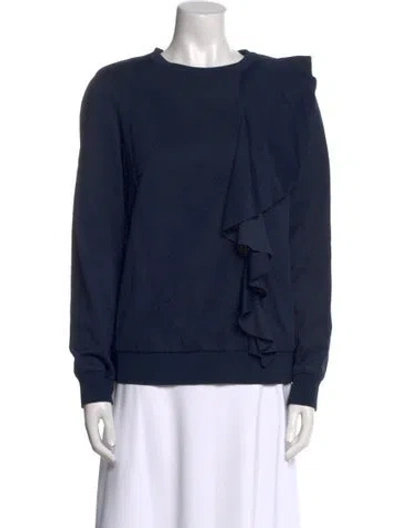 Pre-owned Akris Punto Crew Neck Long Sleeve Sweatshirt In Blue