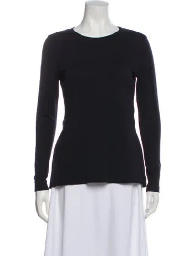 Pre-owned Akris Punto Crew Neck Long Sleeve Top In Blue