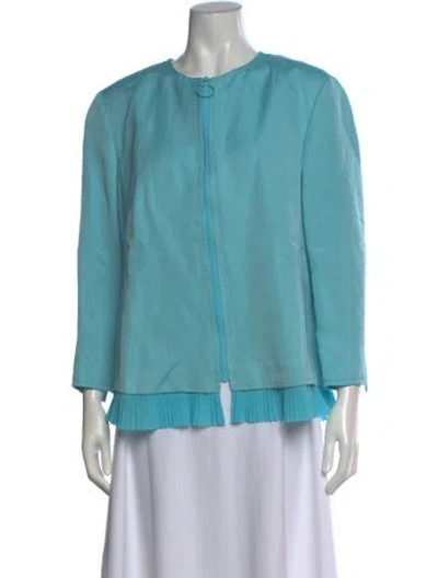 Pre-owned Akris Punto Crew Neck Long Sleeve Top In Blue