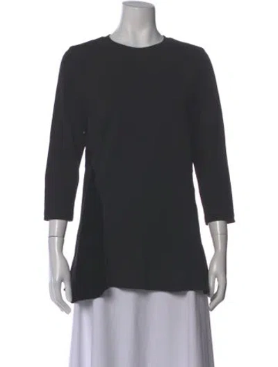 Pre-owned Akris Punto Crew Neck Long Sleeve T-shirt In Black