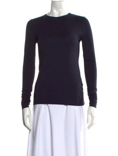 Pre-owned Akris Punto Crew Neck Long Sleeve T-shirt In Blue