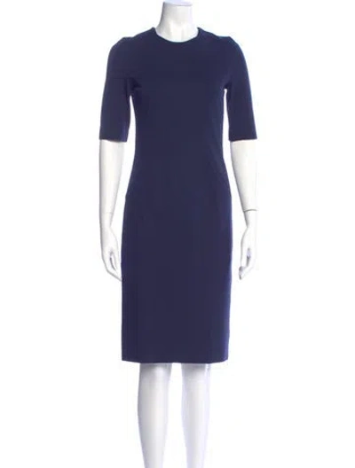 Pre-owned Akris Punto Crew Neck Midi Length Dress In Blue