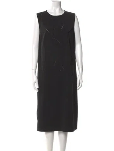 Pre-owned Akris Punto Crew Neck Midi Length Dress In Multi