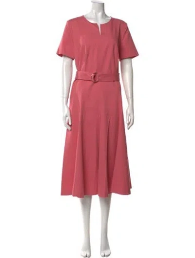Pre-owned Akris Punto Crew Neck Midi Length Dress In Pink