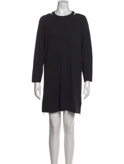 Pre-owned Akris Punto Crew Neck Mini Dress In Black