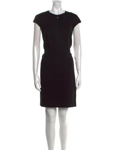 Pre-owned Akris Punto Crew Neck Mini Dress In Black