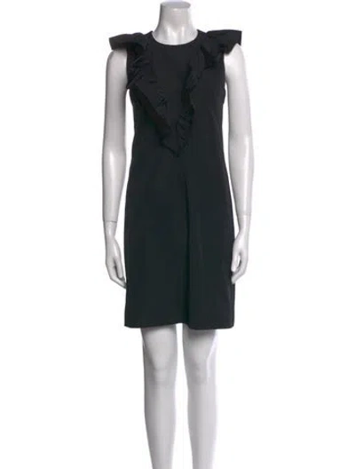 Pre-owned Akris Punto Crew Neck Mini Dress In Black