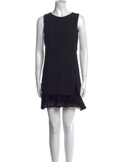 Pre-owned Akris Punto Crew Neck Mini Dress In Black