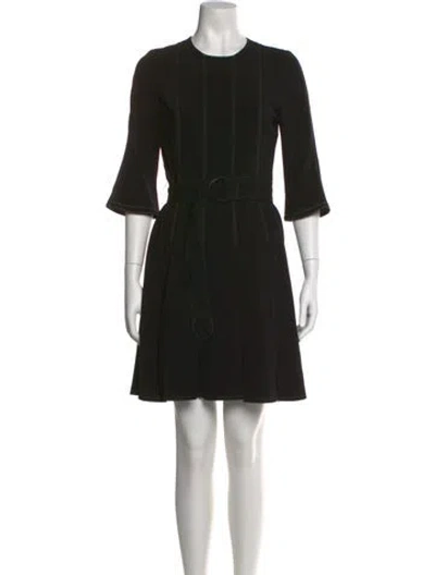 Pre-owned Akris Punto Crew Neck Mini Dress In Black